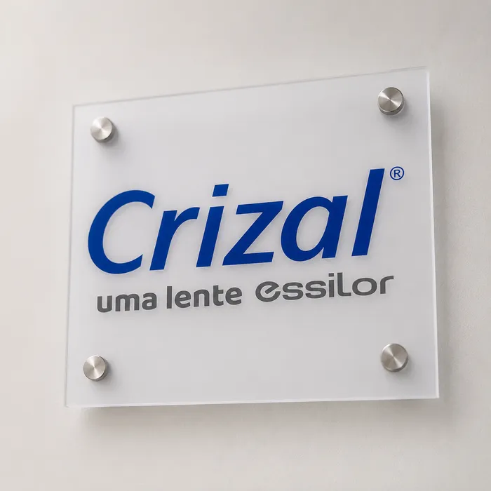 Placa de sinalização em acrílico
