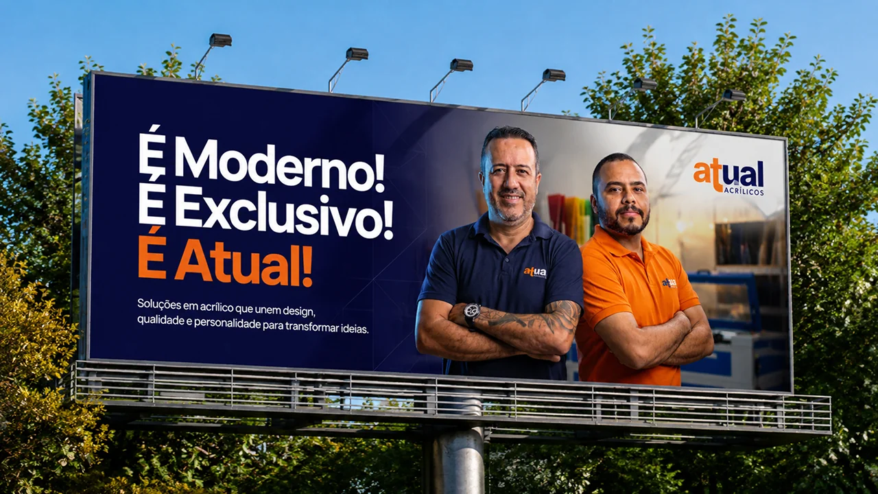 Outdoor da Atual Acrílicos: É Moderno! É Exclusivo! É Atual!